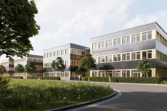 A visualization of the new building.